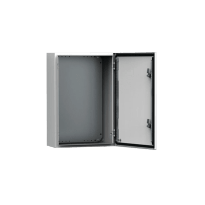 Gabinete de Uso Exterior MAS 600 x 600 x 210 mm NEMA 4/12/13; IP66; IK10 de Acero Dulce 1.5 mm con Platina de Montaje Incluida Color Gris Claro