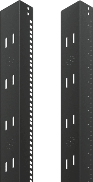 Ángulos de Rack 19, Acero Calibre 14/12, Orificios Cuadrados, Negro RAL 9005, Compatible 700x600mm, 11U, Incluye Par